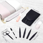 Precision Tweezers Set – 6-piece Eyebrow Kit with Travel Case