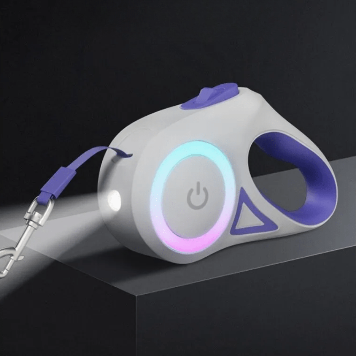 Automatisk hundebånd med LED-lys, USB-oppladbart batteri og 3m lengde for trygge turer - Fioriscas