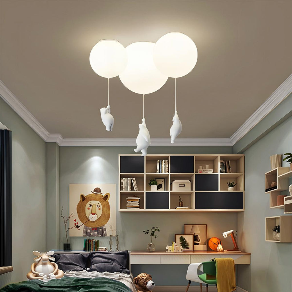 Lampada da Soffitto Bear Balloon per Cameretta, Carina Lampada Notturna Moderna  
