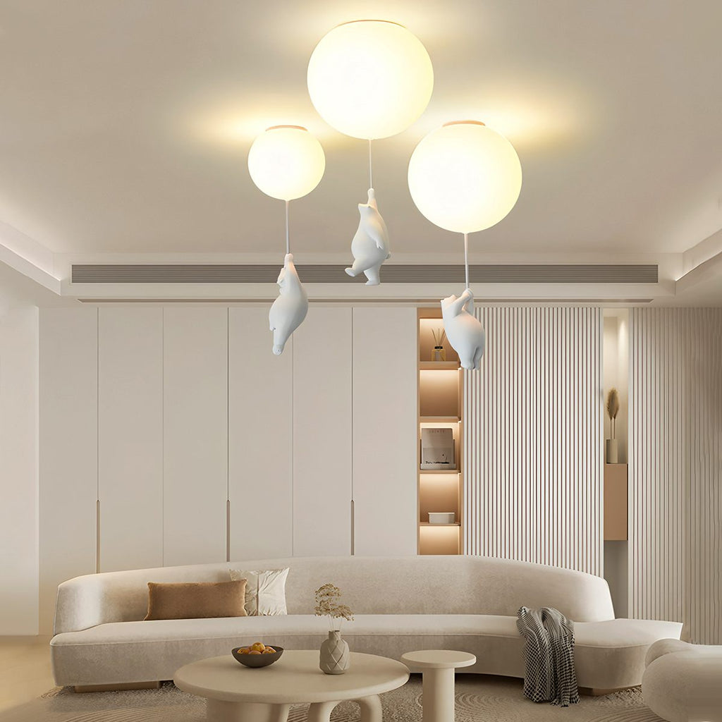 Lampada da Soffitto Bear Balloon per Cameretta, Carina Lampada Notturna Moderna  