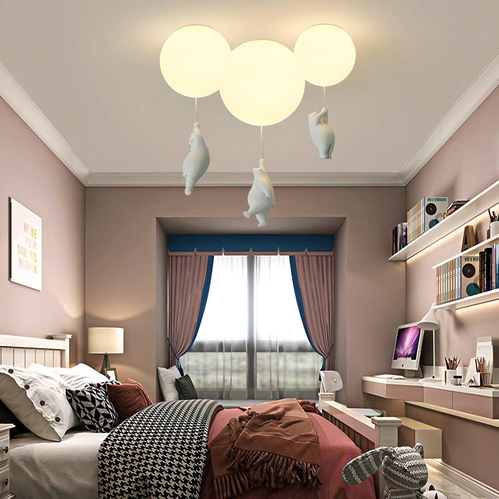 Lampada da Soffitto Bear Balloon per Cameretta, Carina Lampada Notturna Moderna  