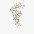 Olivia Modern Gold Staircase Chandelier, Metal & Ceramic - Neutralighting
