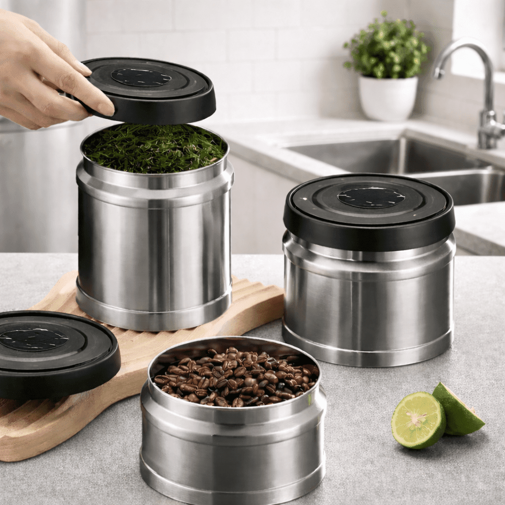 Vakuumförvaring för färskt kaffe och torrvaror - Fioriscas