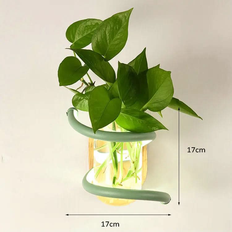 花瓶ホルダー内蔵の木製LED壁掛けライト - Fioriscas