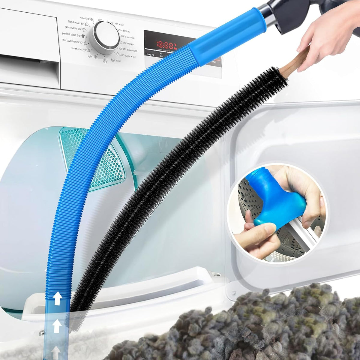Flexible Dryer Vent Cleaning Vacuum Attachment For Lint | Fioriscas