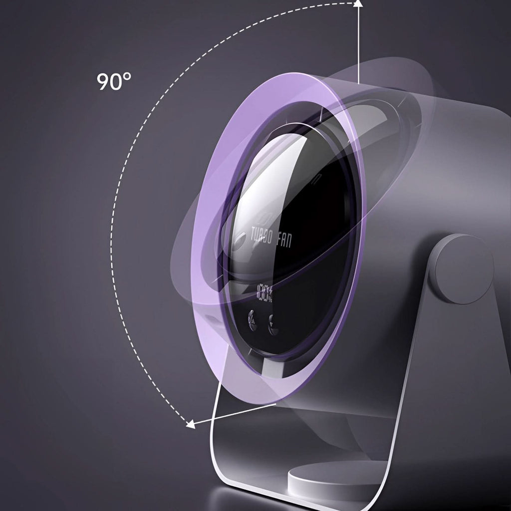 Turbo Blade-Free Fan with LED Display Quiet Cooling