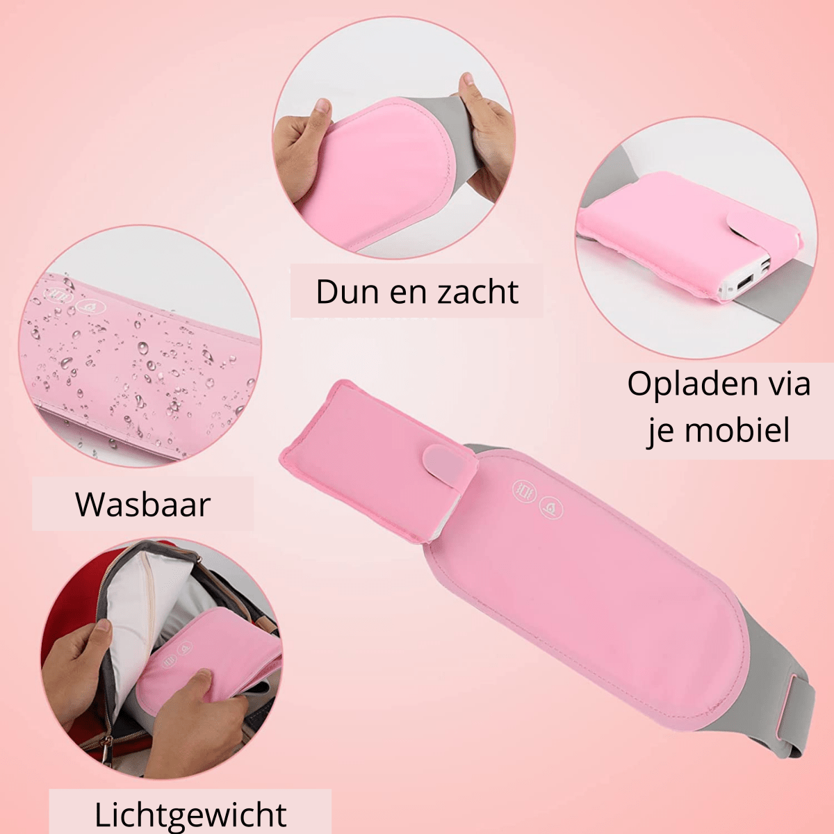 Ceinture chauffante électrique pour le ventre avec chaleur et vibrations - Fioriscas