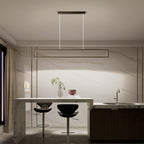 NoirLumen Matte Black Chandelier With Adjustable Height For Dining Rooms And Entryways