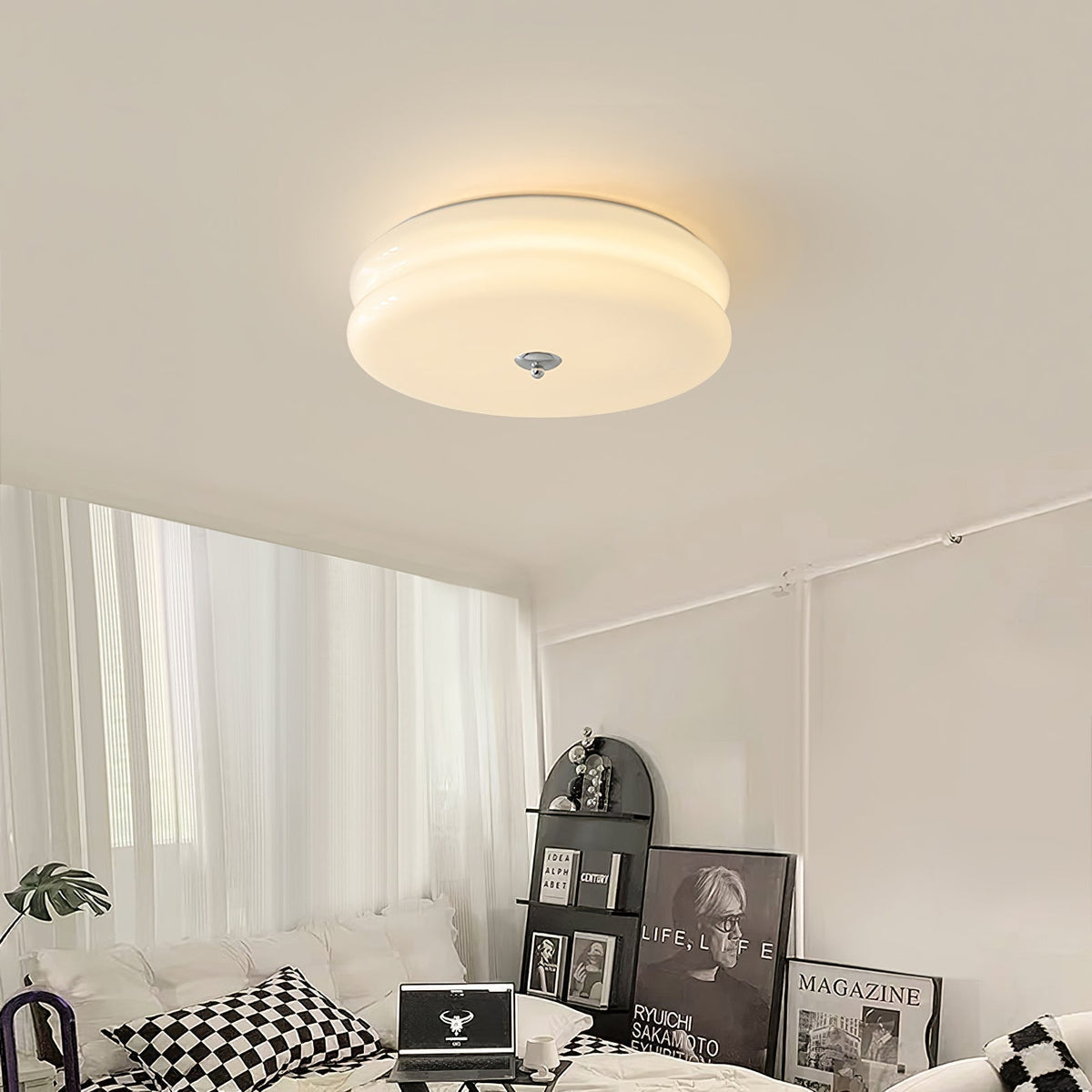 גוף תאורה לתקרה LED Valeron בסגנון אר דקו וינטג' | Fioriscas