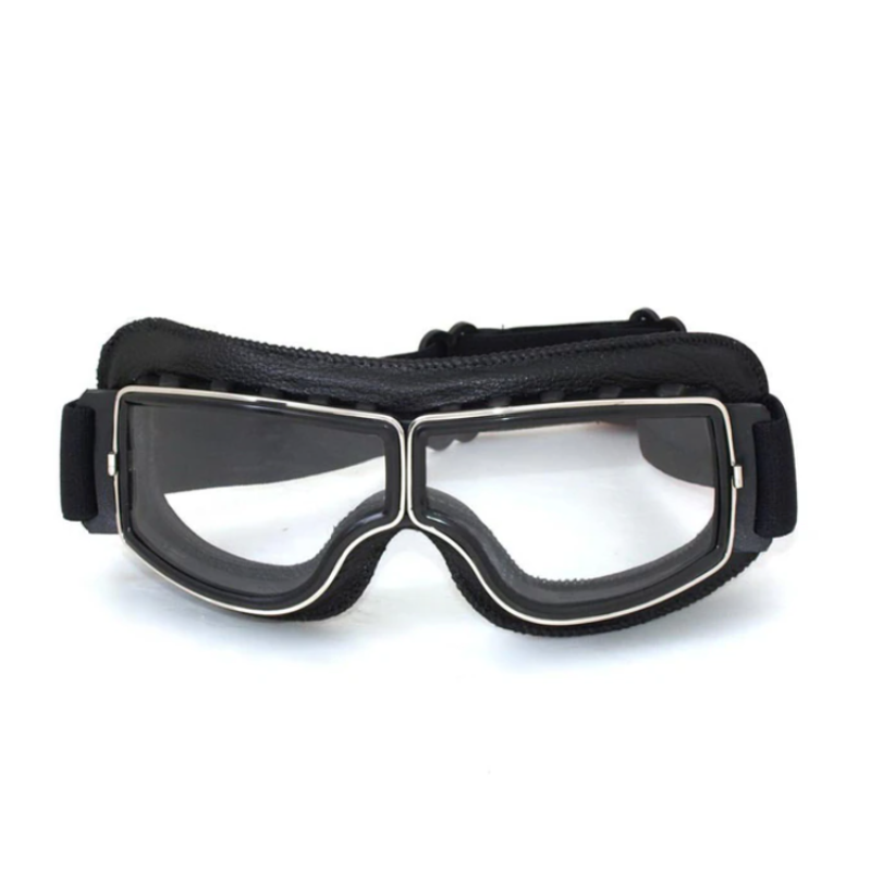 Rideredge Vintage Leather Motorcycle Glasses, Windproof Frame
