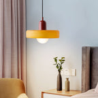 Závěsné svítidlo Aurelo ve stylu Bauhaus s barevným skleněným stínidlem
