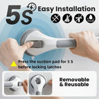 Secure Suction Shower Grab Bar for Safe Bathroom Support | Fioriscas