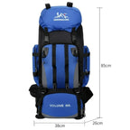 Ultralichte wandelrugzak van 90 liter, waterdicht ripstopmateriaal met regenhoes