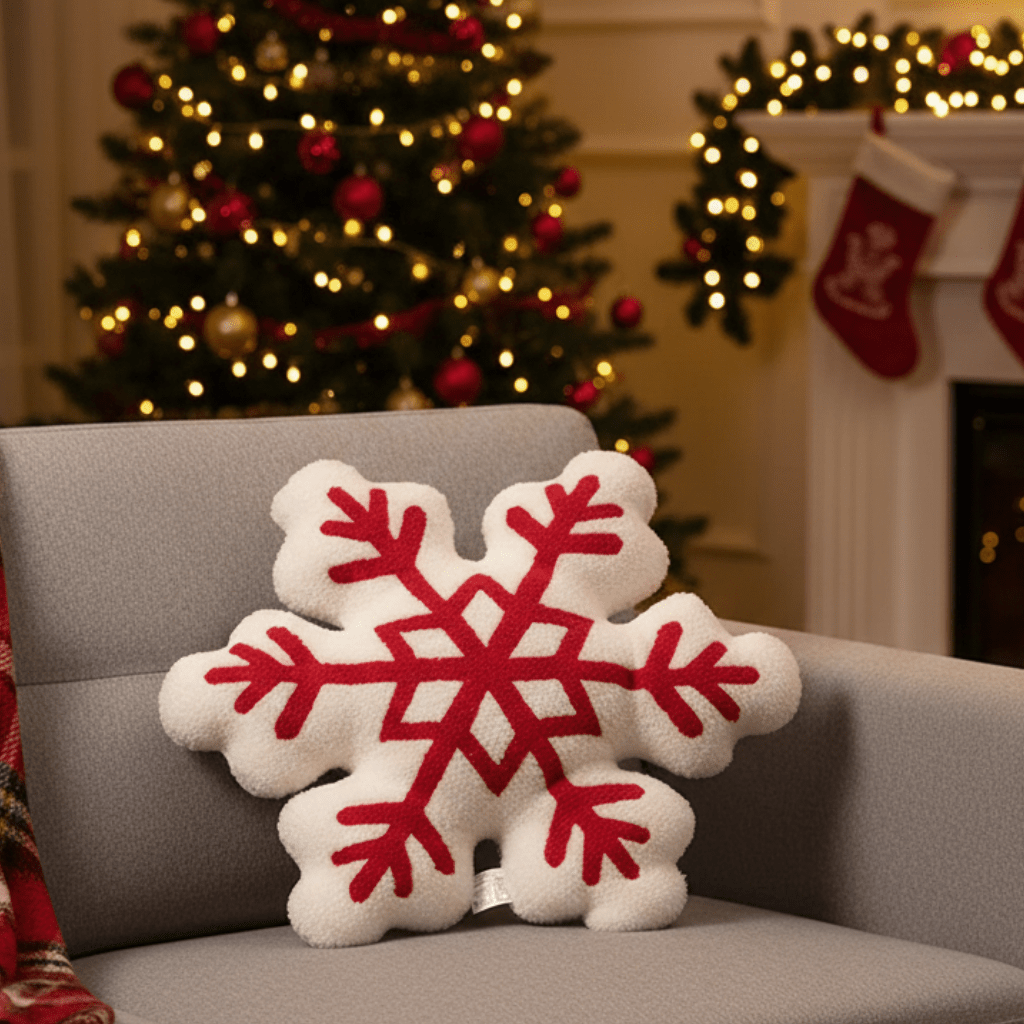 Soft Winter Snowflake Pillow for Christmas-Inspired Home Decor - Fioriscas