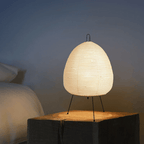 Kirei Wabi-Sabi Table Lamp, Handmade Rice Paper Shade, Iron Tripod