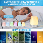 Aurora väckarklocka med ljus, mjuk väckning och naturljud för hektiska morgnar | Fioriscas