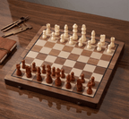 Chess Set, Solid Wood Tournament Board, Classic Hand-Carved Pieces