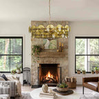 HaloSphere Stainless Steel And Glass Discs Chandelier