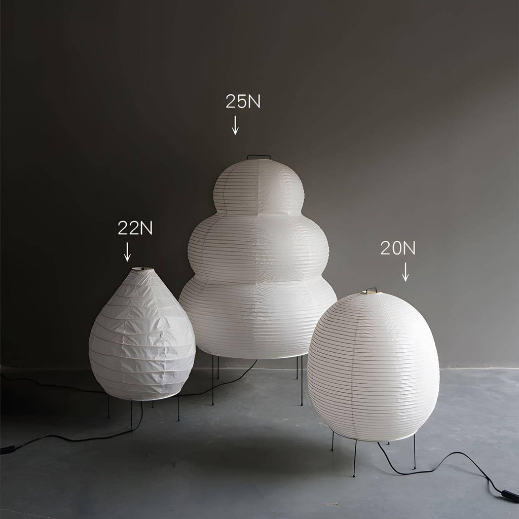 LumiWashi Aura 25N állólámpa kézzel készített kerek washi papír lámpás fény  