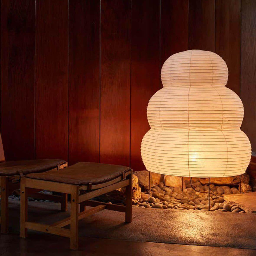 LumiWashi Aura 25N állólámpa kézzel készített kerek washi papír lámpás fény  