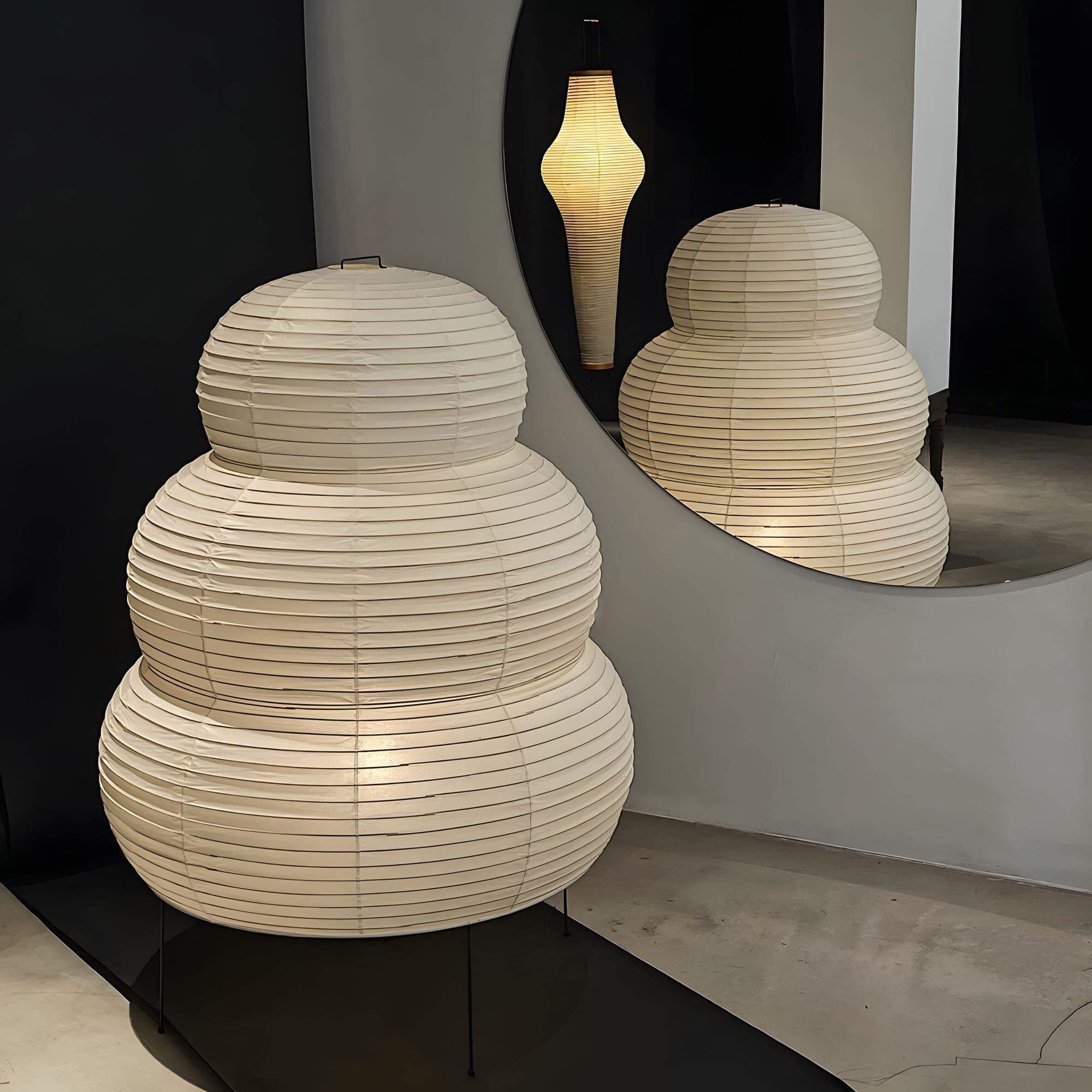 LumiWashi Aura 25N állólámpa kézzel készített kerek washi papír lámpás fény  