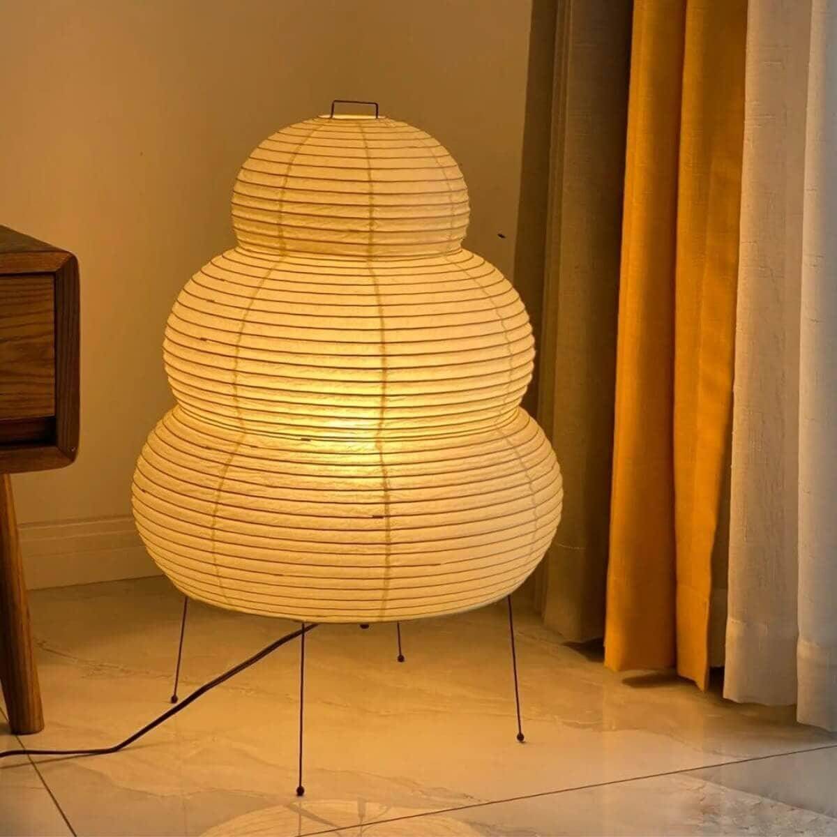 LumiWashi Aura 25N állólámpa kézzel készített kerek washi papír lámpás fény  