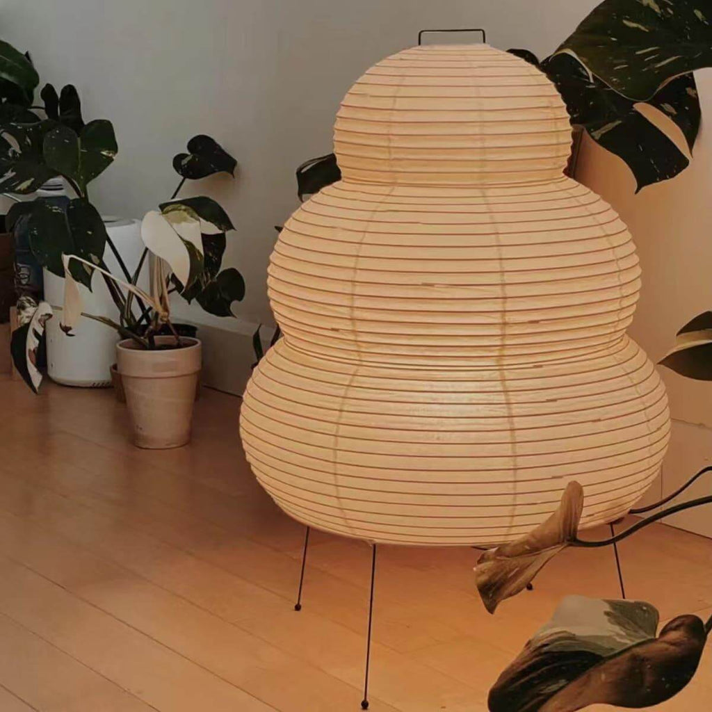 LumiWashi Aura 25N állólámpa kézzel készített kerek washi papír lámpás fény  