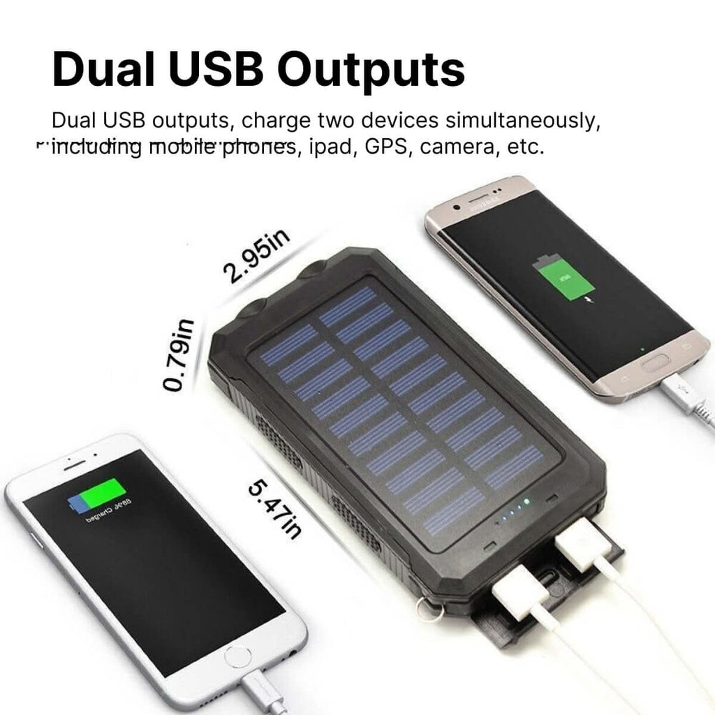 Vodotěsný solární powerbank s kapacitou 30000mAh pro venkovní dobrodružství - Fioriscas