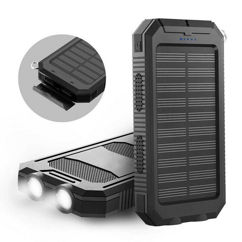 Power bank solare impermeabile da 10000mAh con doppia USB - Fioriscas