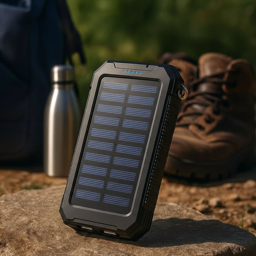 Power bank solare impermeabile da 10000mAh con doppia USB - Fioriscas