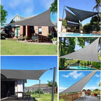 Triangle Sun Shade Sail Over Garden Area For Patio