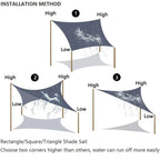 Triangle Sun Shade Sail Over Garden Area For Patio