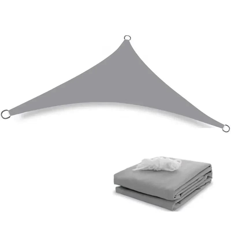 Triangle Sun Shade Sail Over Garden Area For Patio