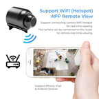Mini caméra de sécurité Wi-Fi, 1080p étanche avec vision nocturne, angle de vue de 160°