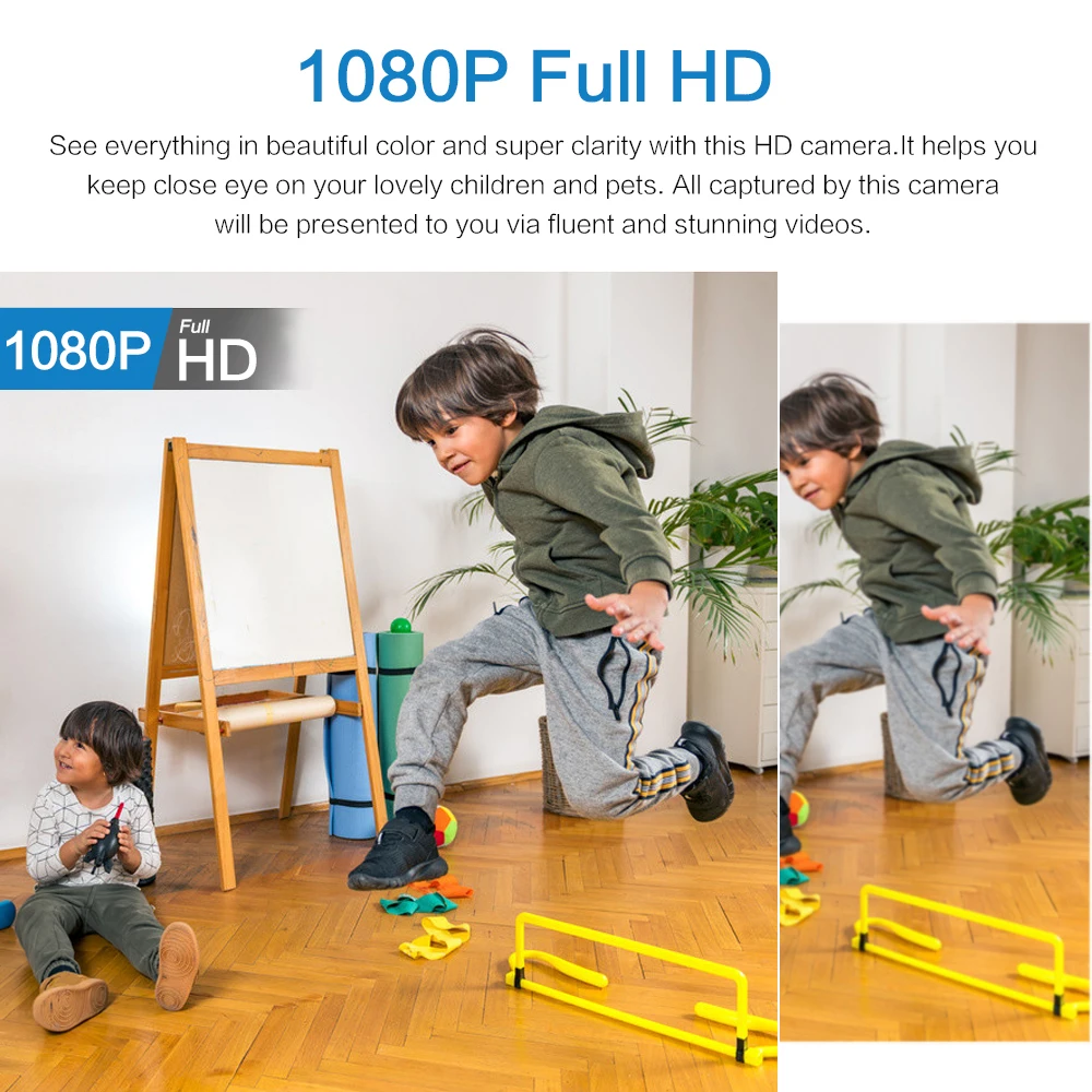 Mini videocamera WiFi per visione notturna, impermeabile, HD 1080P, grandangolo da 160°