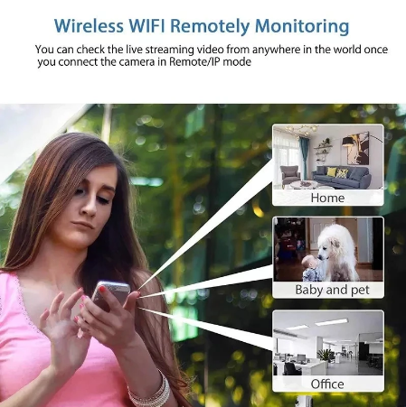 Mini videocamera WiFi per visione notturna, impermeabile, HD 1080P, grandangolo da 160°
