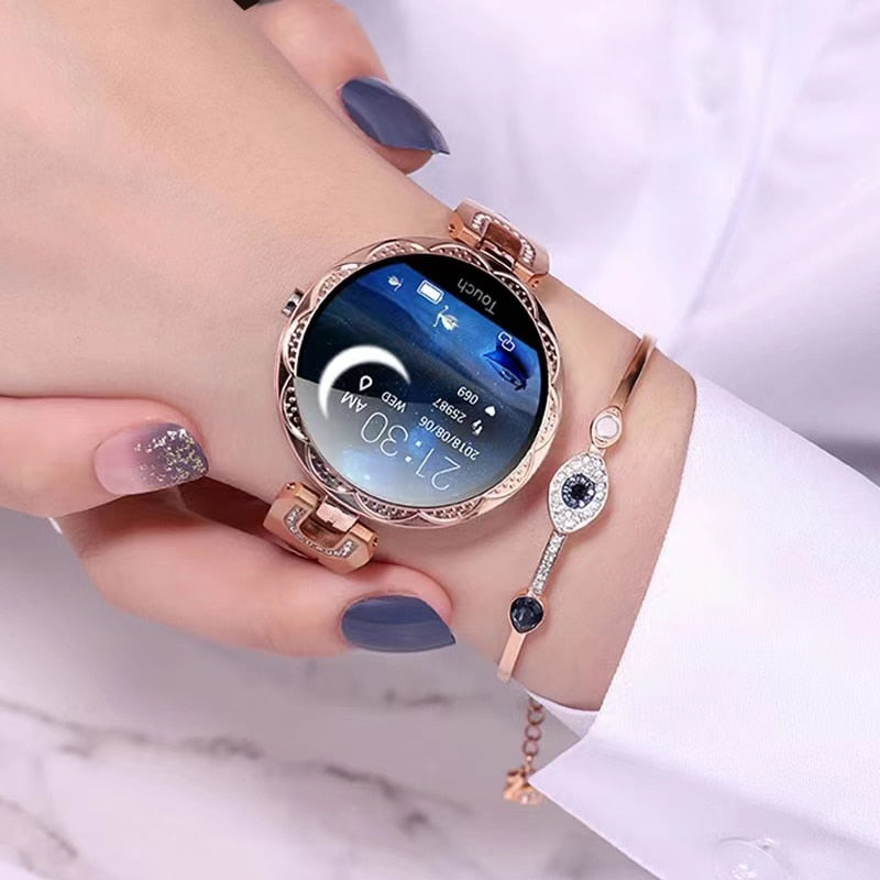 Orologio fitness impermeabile Aquafit da donna con monitoraggio della pressione arteriosa, della frequenza cardiaca e del sonno