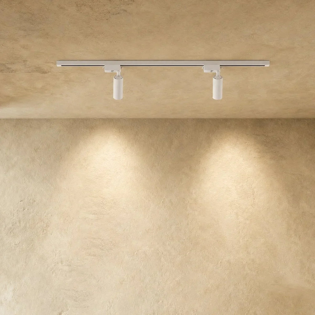 Slim Black Track Lighting With Adjustable Cylinder Heads For Accent And Task Lighting