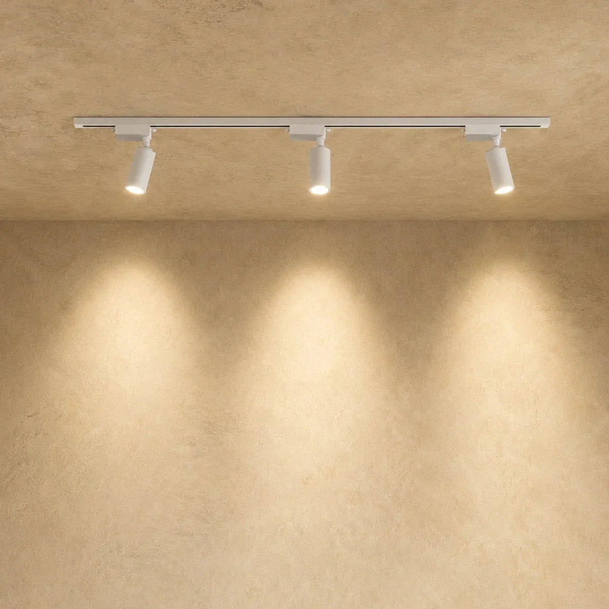 Slim Black Track Lighting With Adjustable Cylinder Heads For Accent And Task Lighting