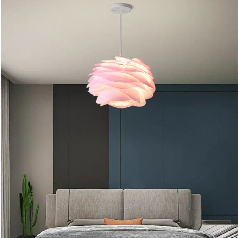 Lampada a sospensione in vetro, design floreale a rosario, Luminara
