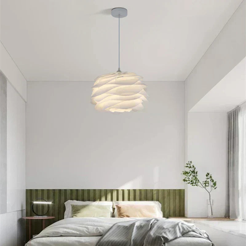 Lampada a sospensione in vetro, design floreale a rosario, Luminara