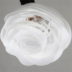 Lampada a sospensione in vetro, design floreale a rosario, Luminara
