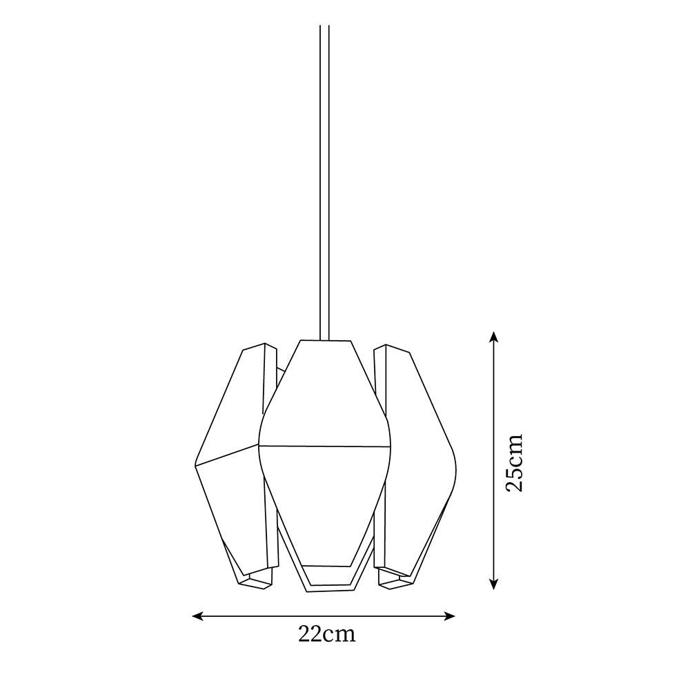 Lampada a sospensione con paralume geometrico in legno, luce calda, stile nordico minimalista, accento | Fioriscas