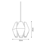 Lampada a sospensione con paralume geometrico in legno, luce calda, stile nordico minimalista, accento | Fioriscas