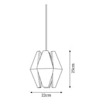 Lampada a sospensione con paralume geometrico in legno, luce calda, stile nordico minimalista, accento | Fioriscas