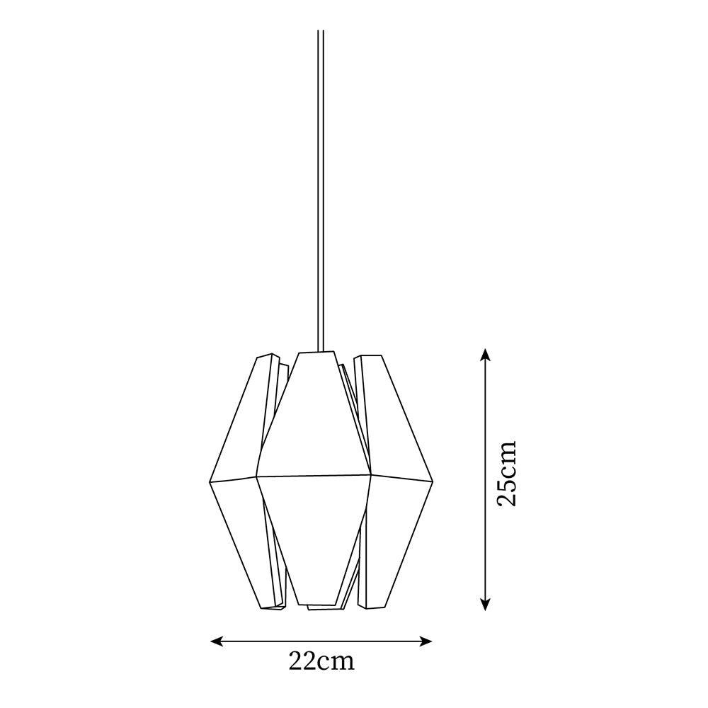 Lampada a sospensione con paralume geometrico in legno, luce calda, stile nordico minimalista, accento | Fioriscas