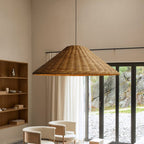 Muto Vintage käsintehty LED-rattan-riippuvalaisin olohuoneeseen | Fioriscas