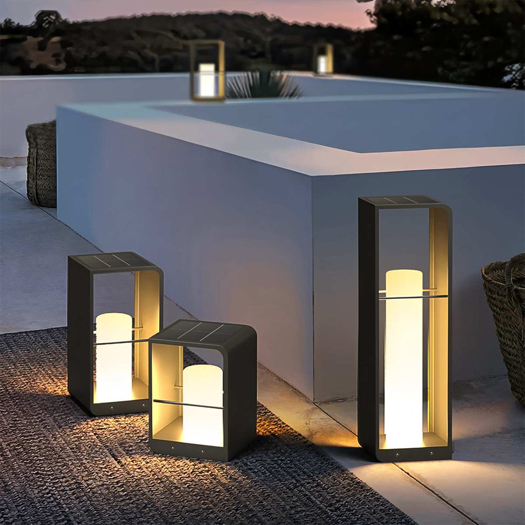 Lampada da giardino esterna LumaVale Dusk To Dawn con LED in alluminio ricaricabile