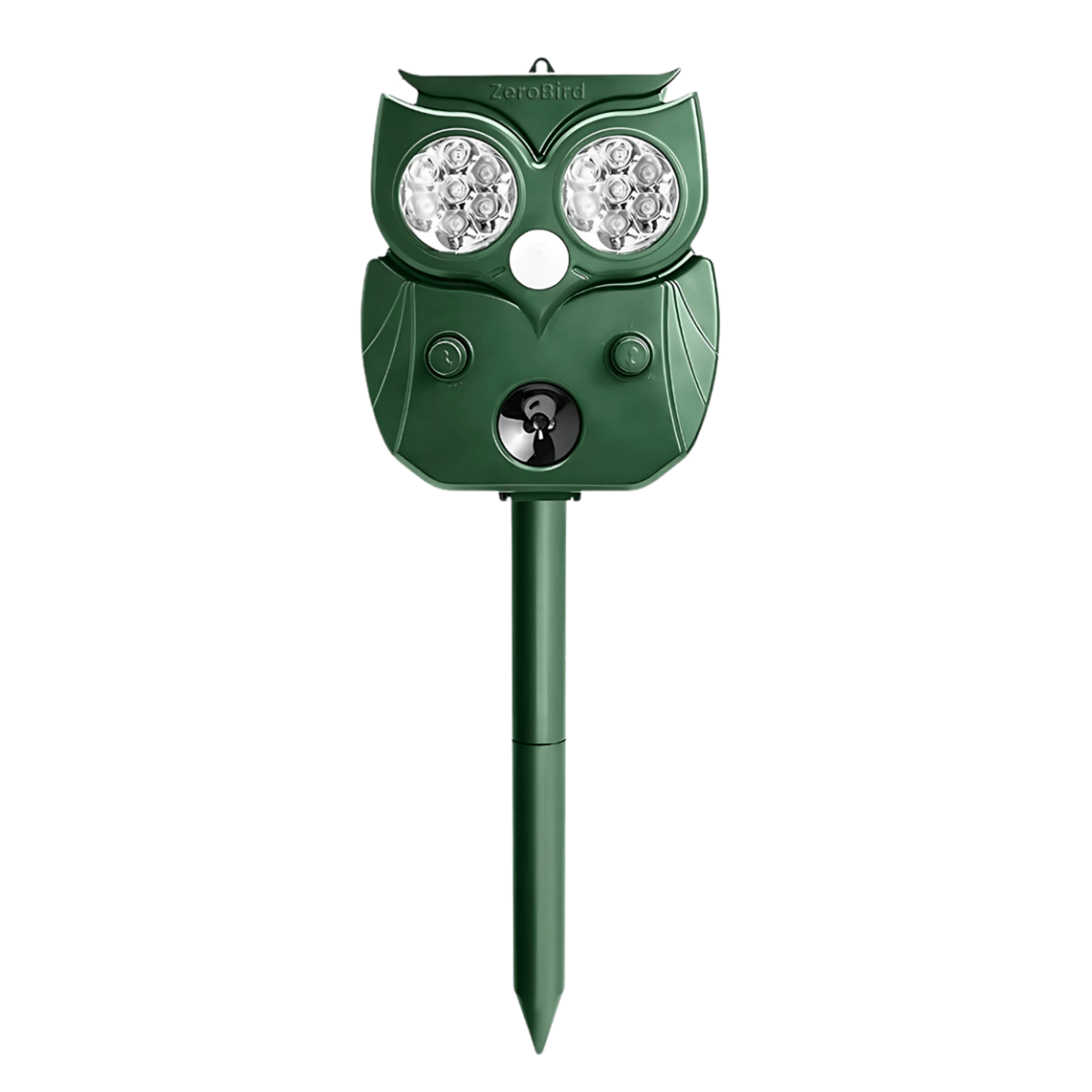 Solarbetriebene Vogelabwehr mit LED-Blitzlicht und Ultraschallton
