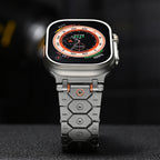 Vantira FusionX Titanium Apple Watch Band, Hexagonal Link Design